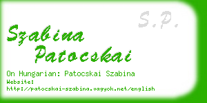 szabina patocskai business card